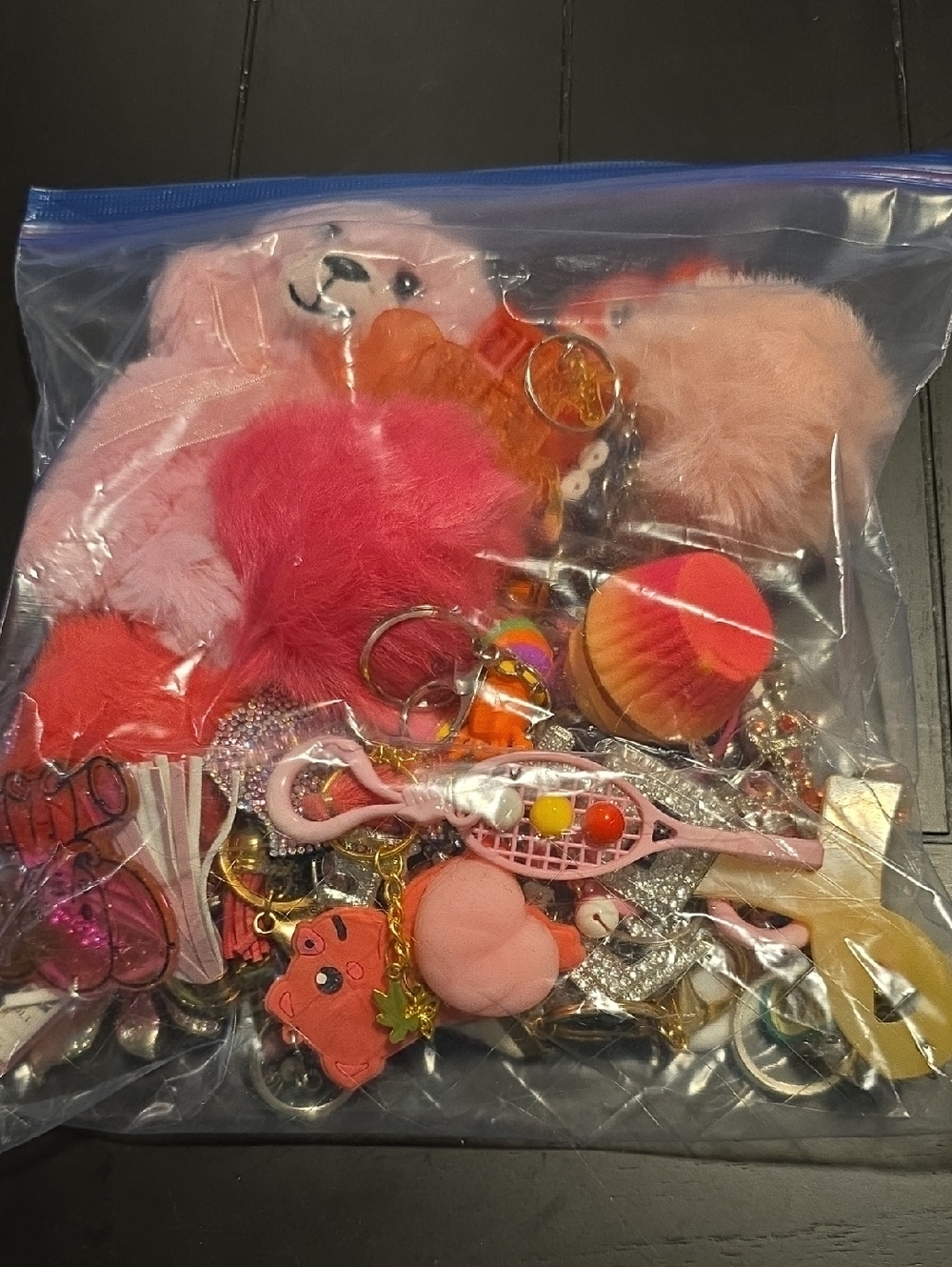 Assorted Pink Key Chains Charms Pack